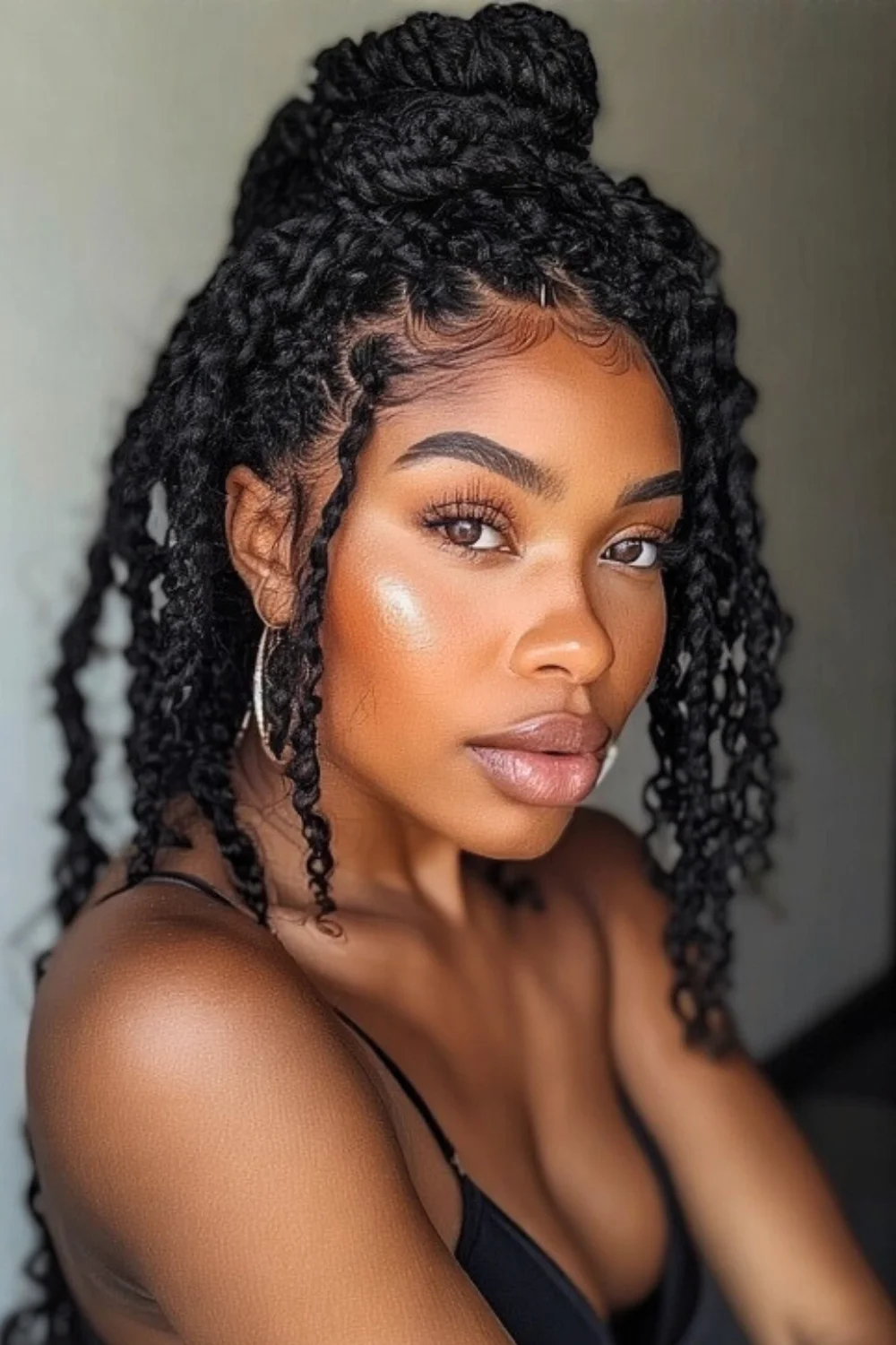 Bantu knots hairstyle on natural textured hair
