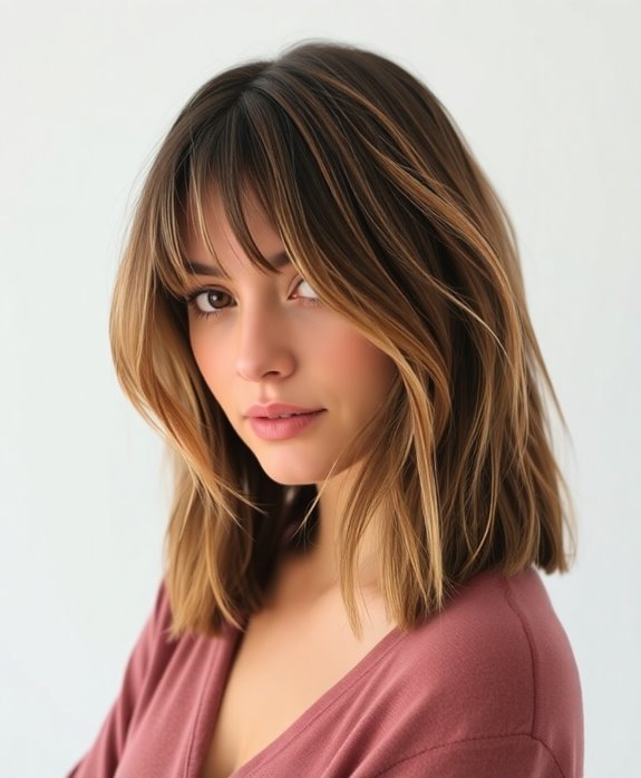 casual tousled shoulder length hairstyle