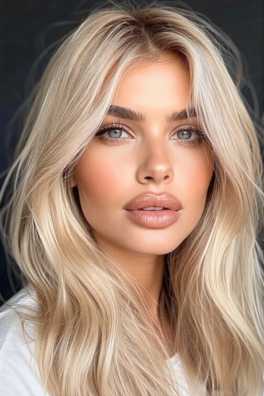Subtle cool champagne blonde shades creating a sophisticated look 