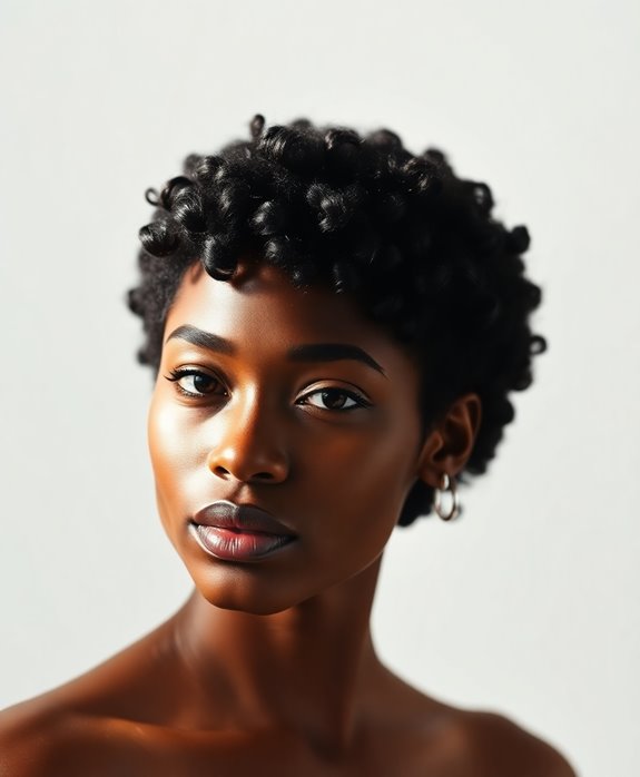 curly pompadour pixie haircut