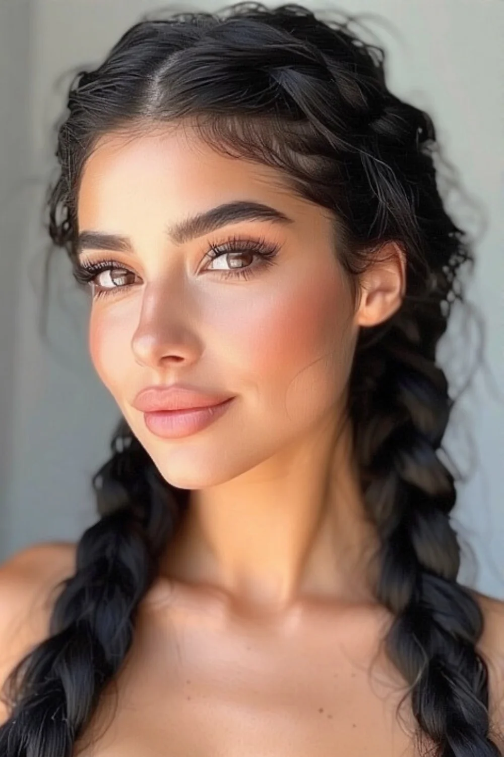 Bold double fishtail braids for an edgy, fashion-forward look 