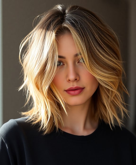 dynamic shaggy layered hair