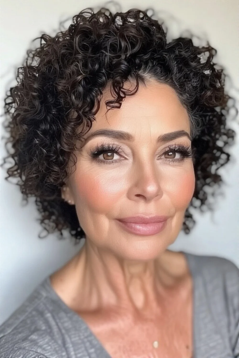 Easy short curly hairstyle perfect for everyday wear
