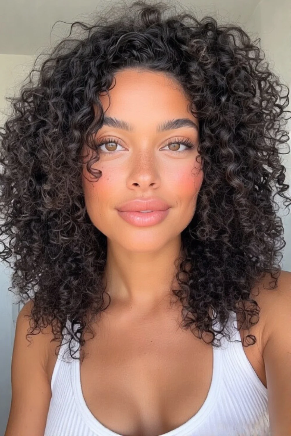 Flat iron-free hairstyle that flatters natural hair texture. 