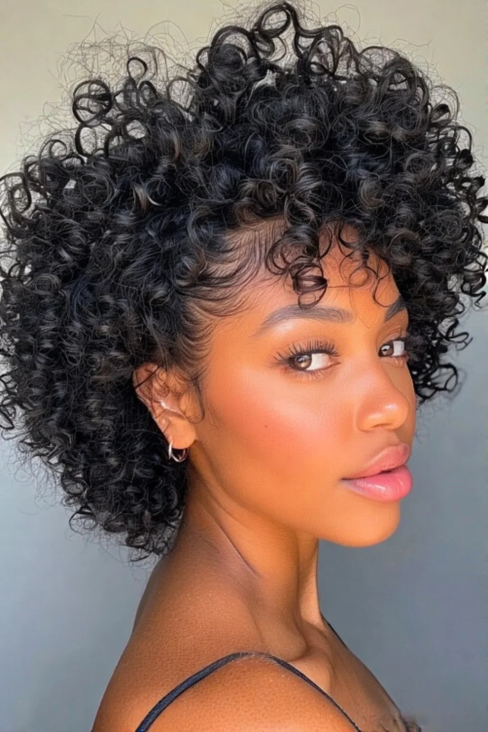 Classic Jheri curl perm hairstyle with glossy curls