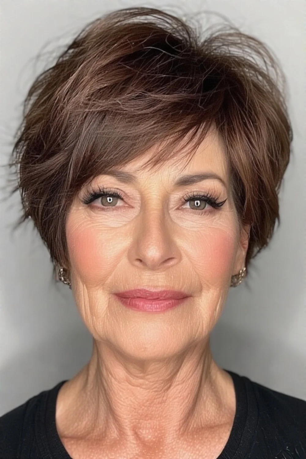 Layered pixie cut flattering oval face shapes
