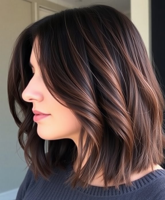 layered chin length bob hairstyle