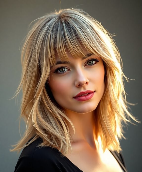 layered hairstyle with bangs
