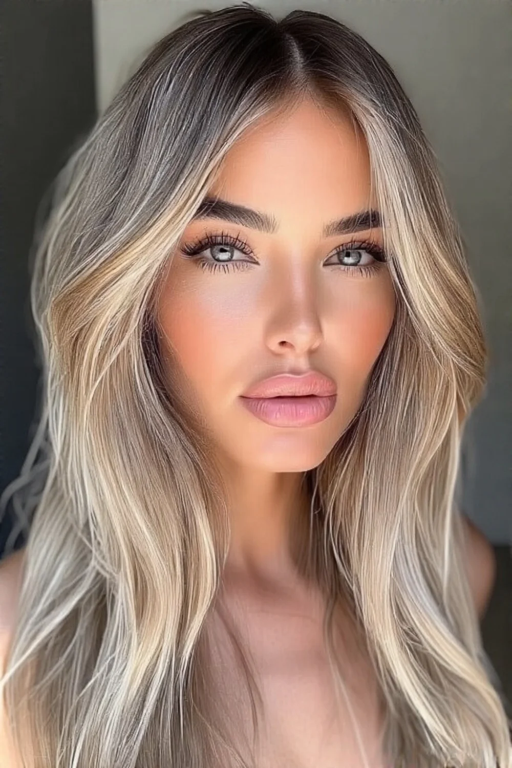 Cool light ash blonde tones for a subtle hair color change 