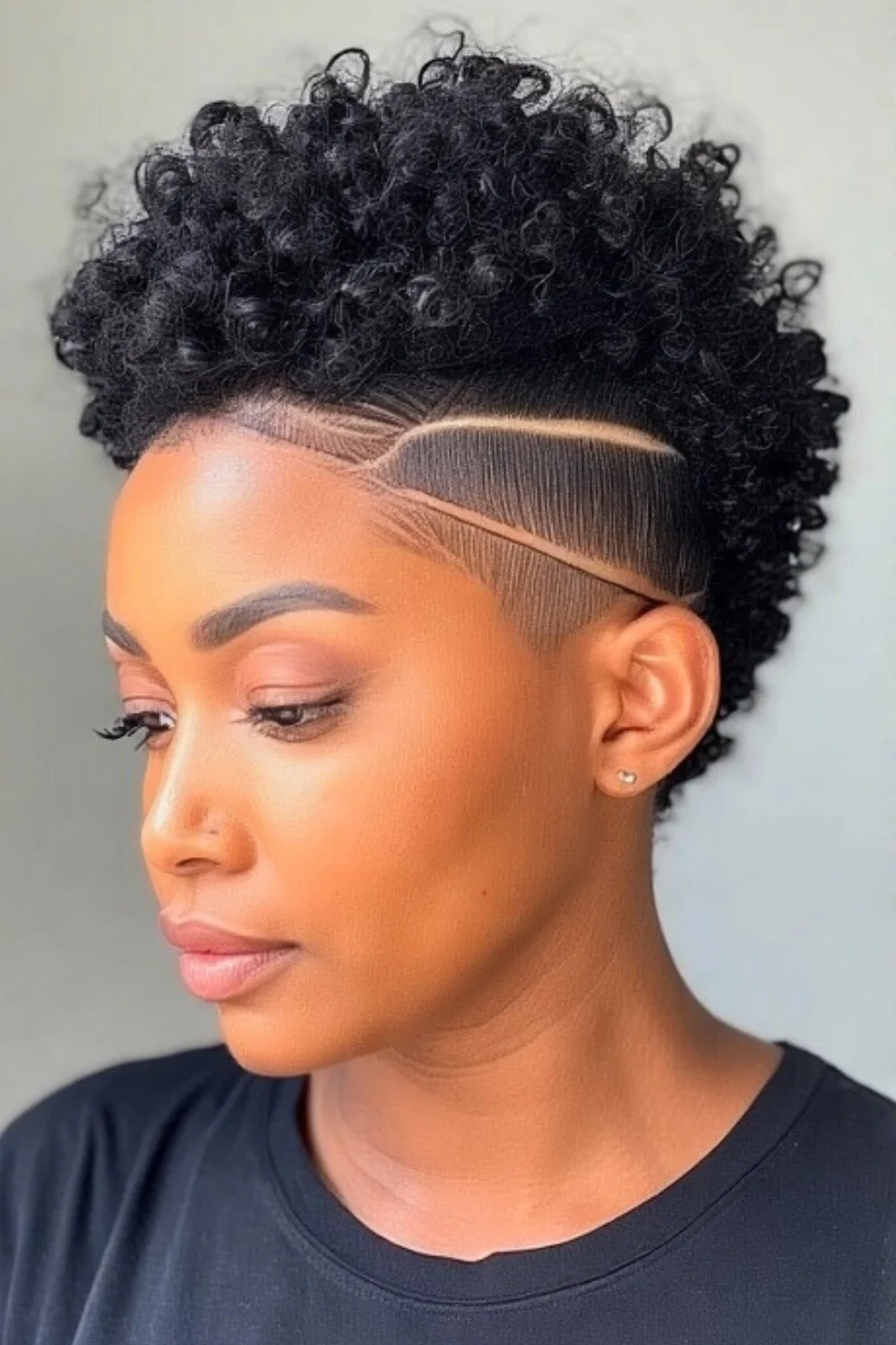 Low haircut with shaved design patterns
