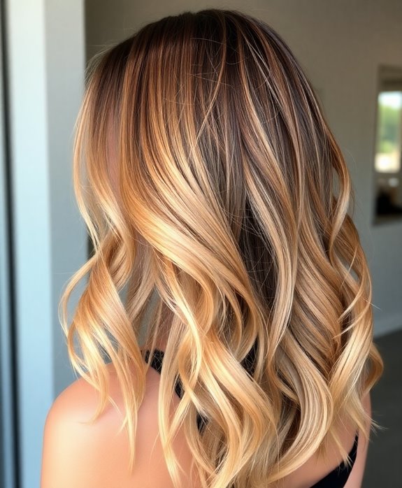 radiant honey blonde balayage