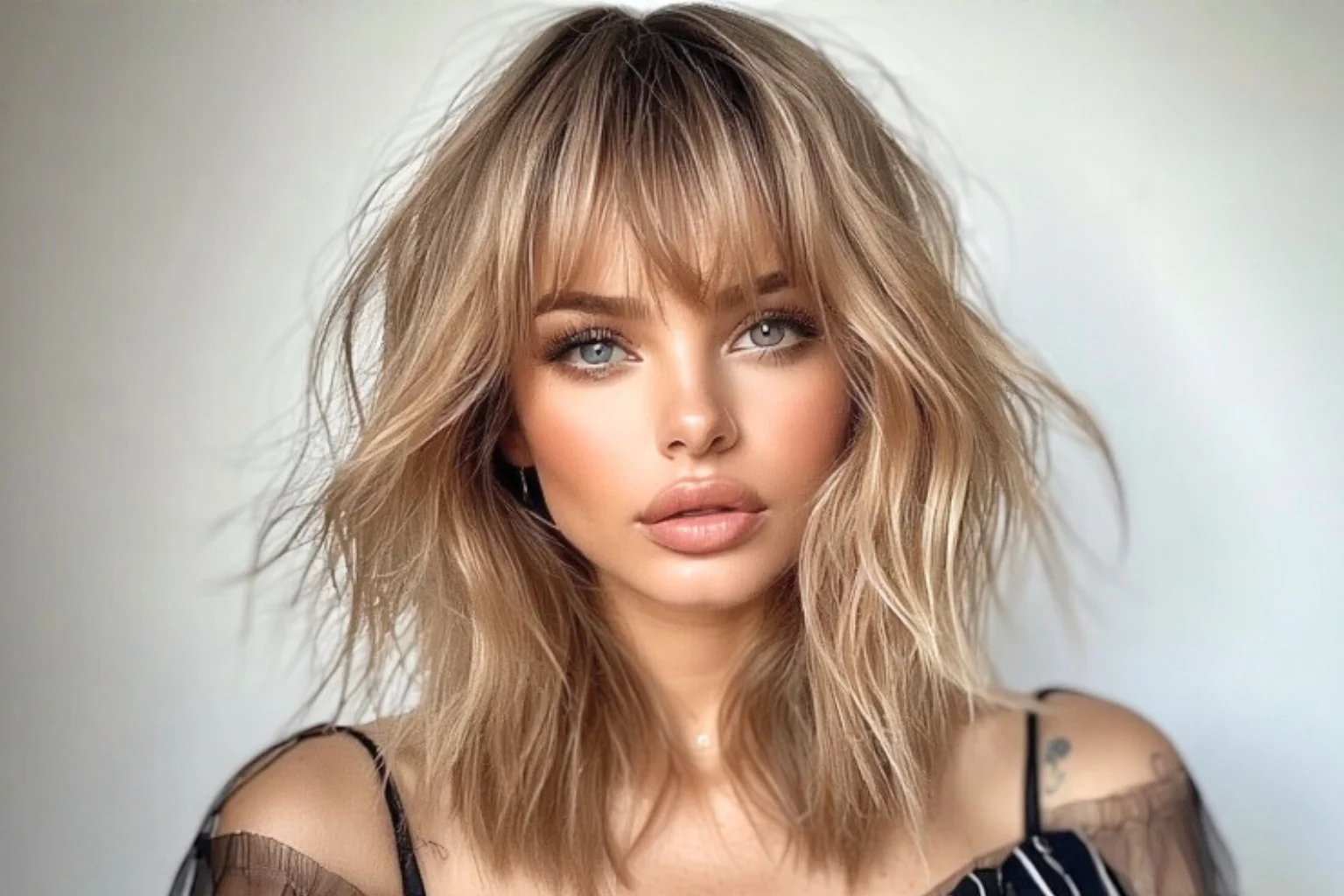 Shoulder Length Haircuts With Curtain Bangs