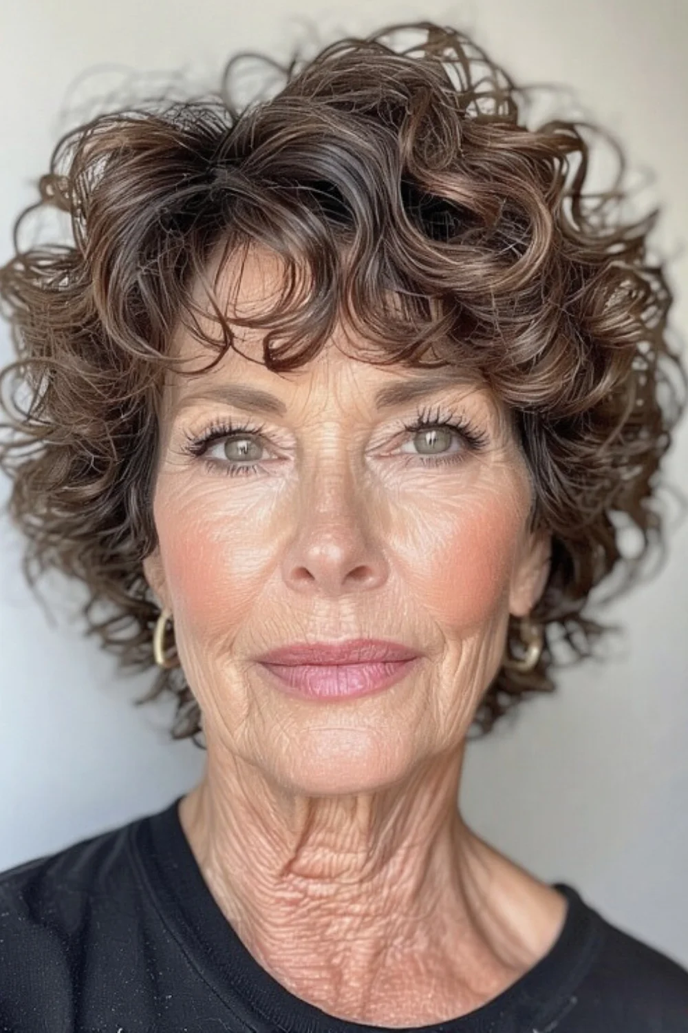 Simple short curls layered for natural look
