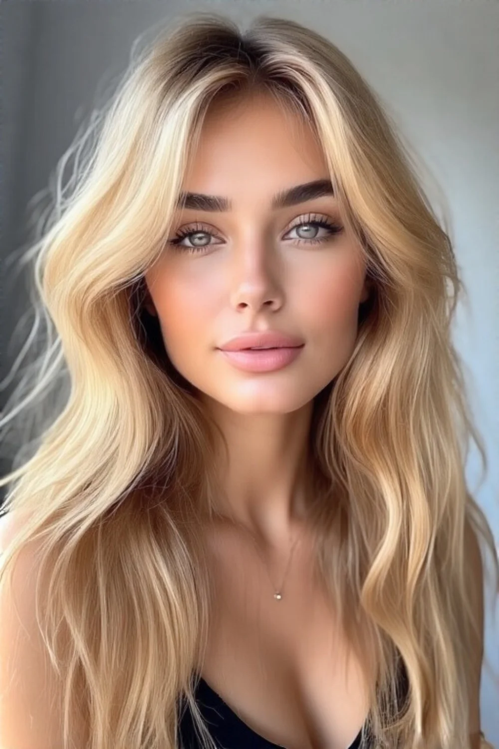 Soft golden blonde shades creating a natural sunlit look 