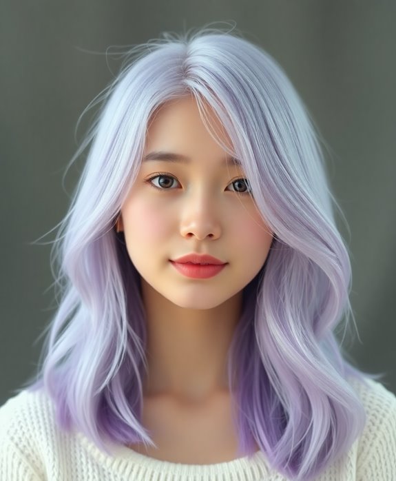 soft pastel lavender hairstyle