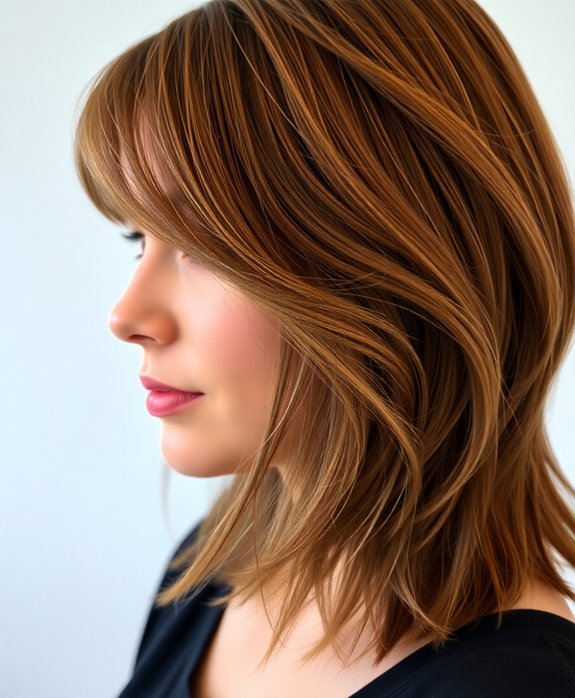 stylish layered side bangs