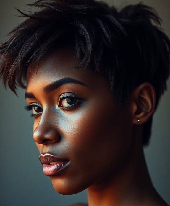 textured choppy pixie cut