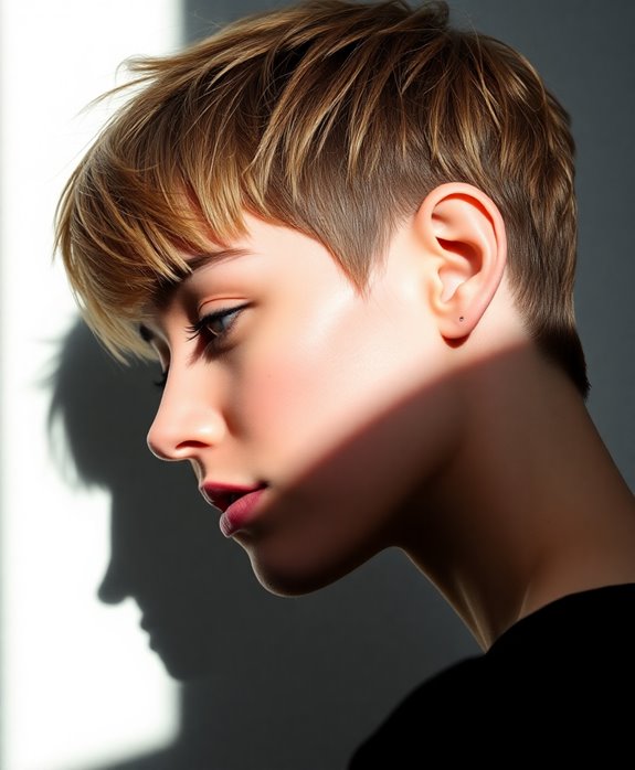 textured fringed pixie cut