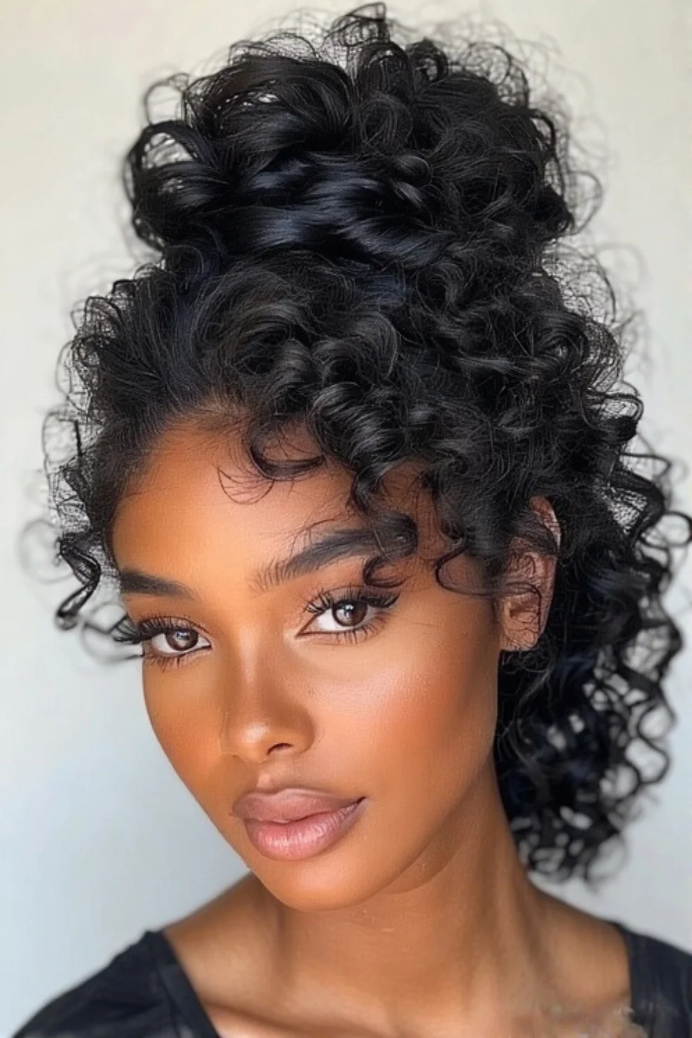 Elegant vintage updo hairstyle for curly hair
