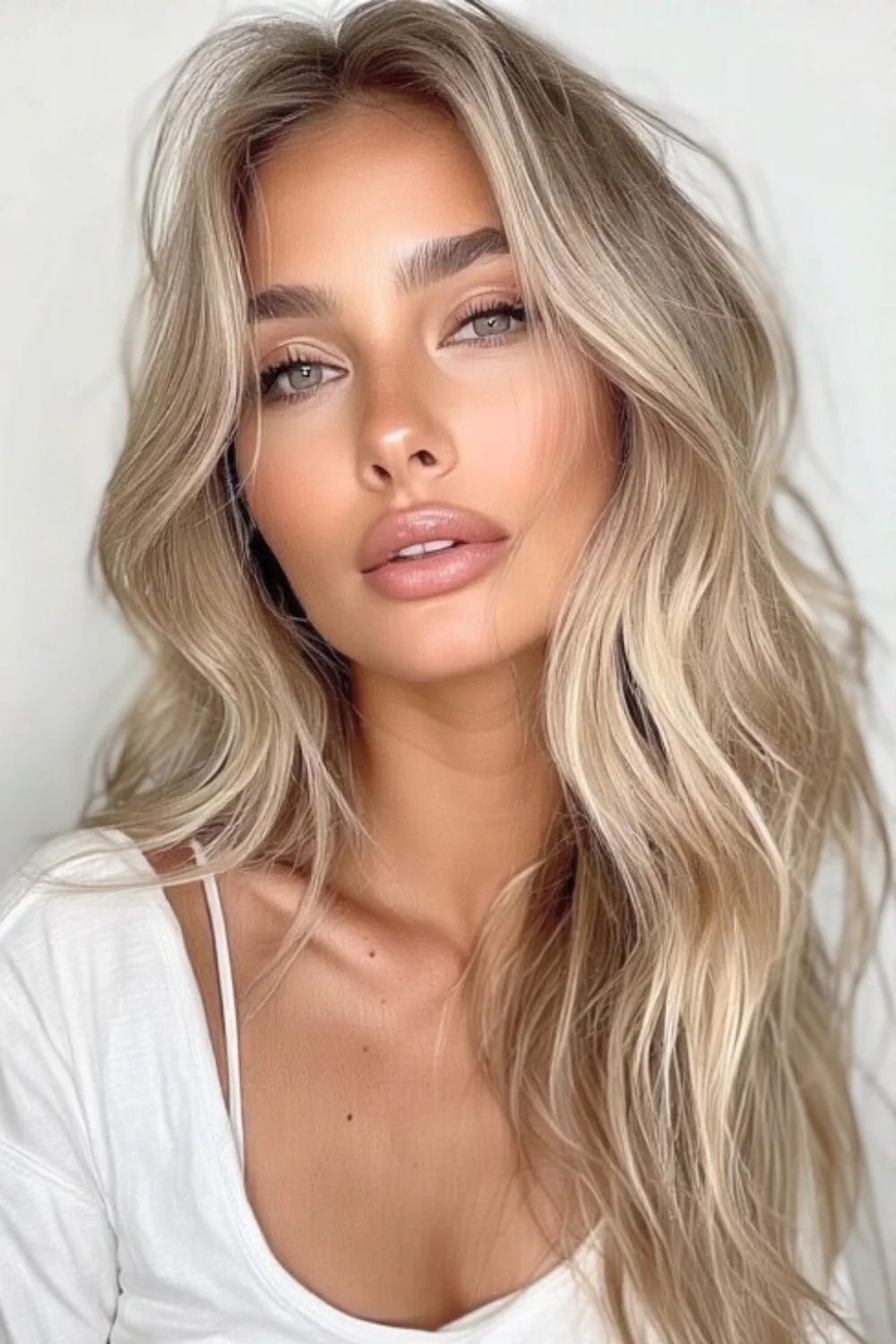 Warm beige blonde hair tones with a smooth finish 