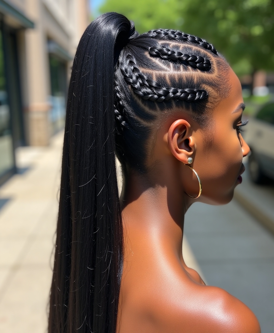 artistic sleek ponytail braids