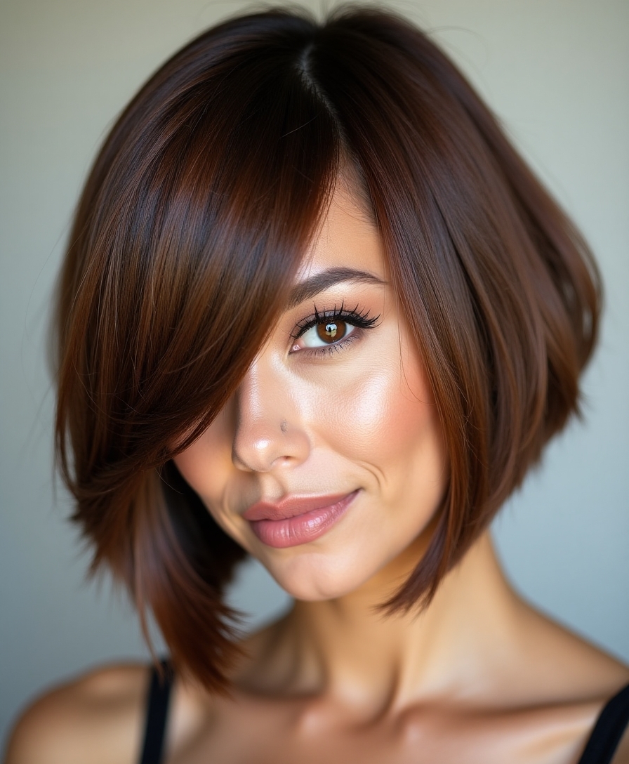 asymmetrical bob haircut styling