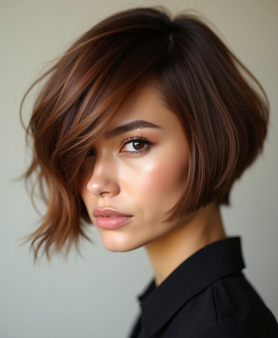 asymmetrical edgy short hairstyle