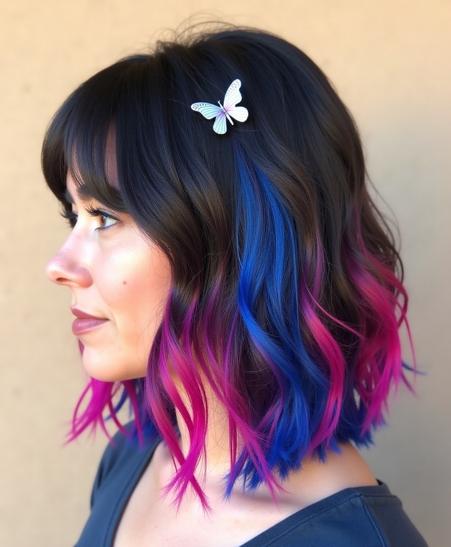 bold colorful hair streaks