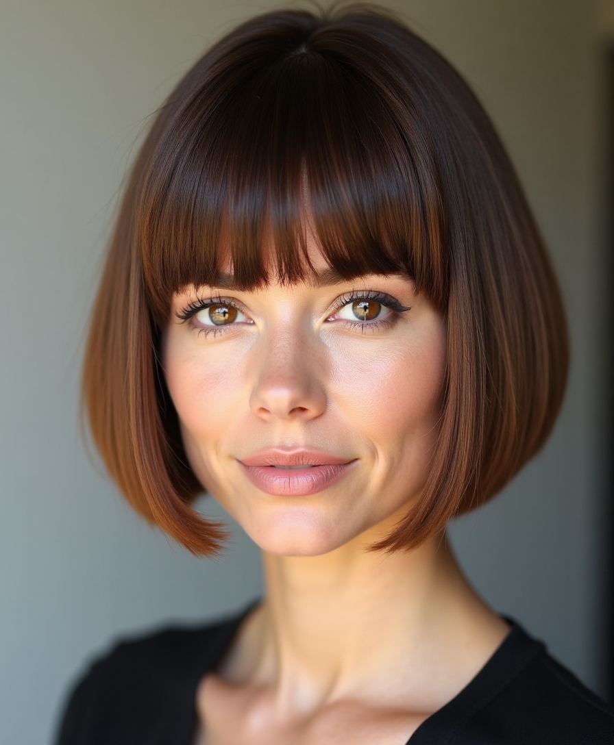 bold dramatic blunt bob