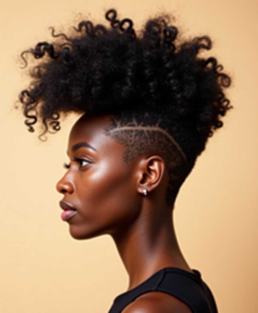 bold edgy curly hairstyle