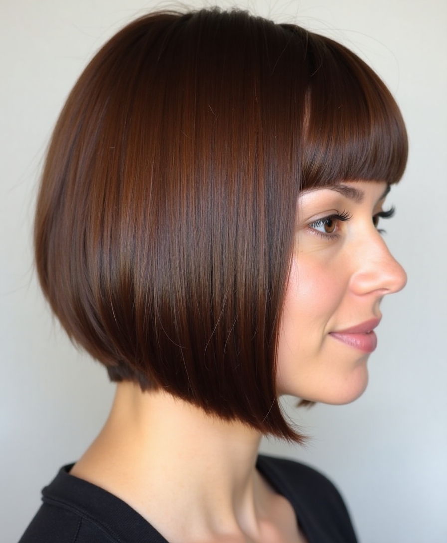 bold sharp cut bob layers