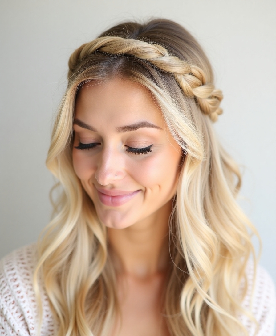 braided headband hairstyle tutorial