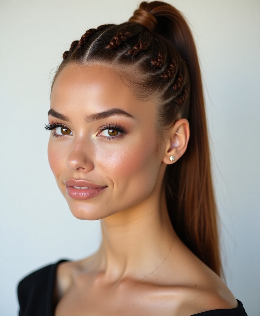 braided high ponytail styles