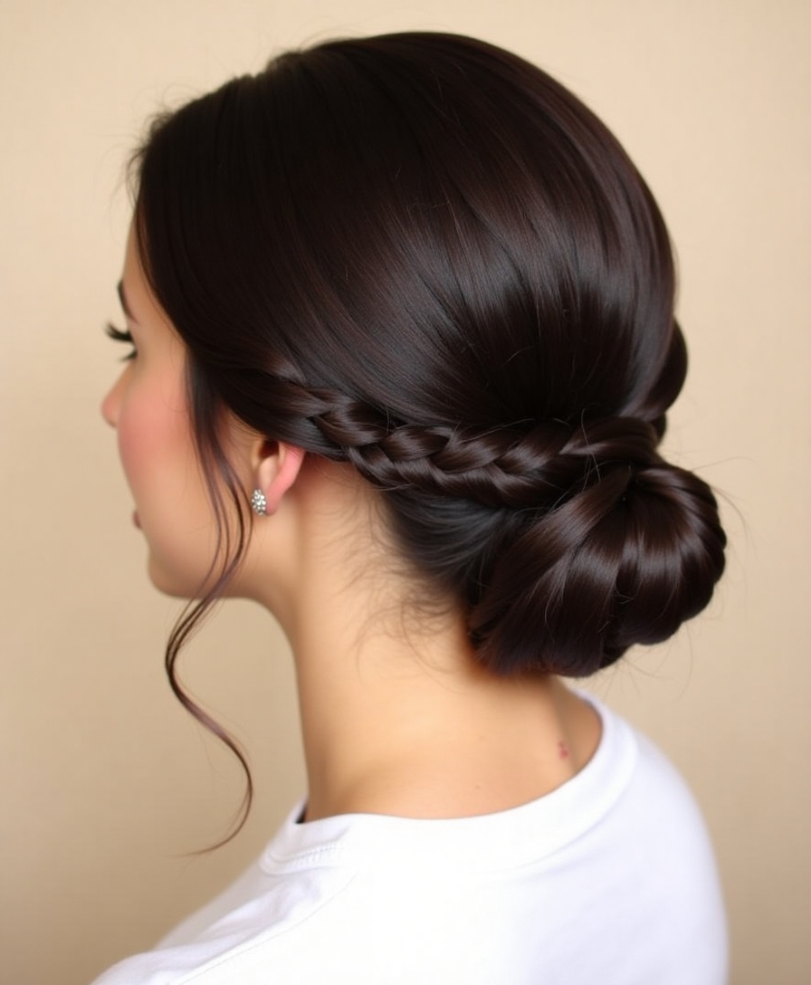 braided low bun elegance