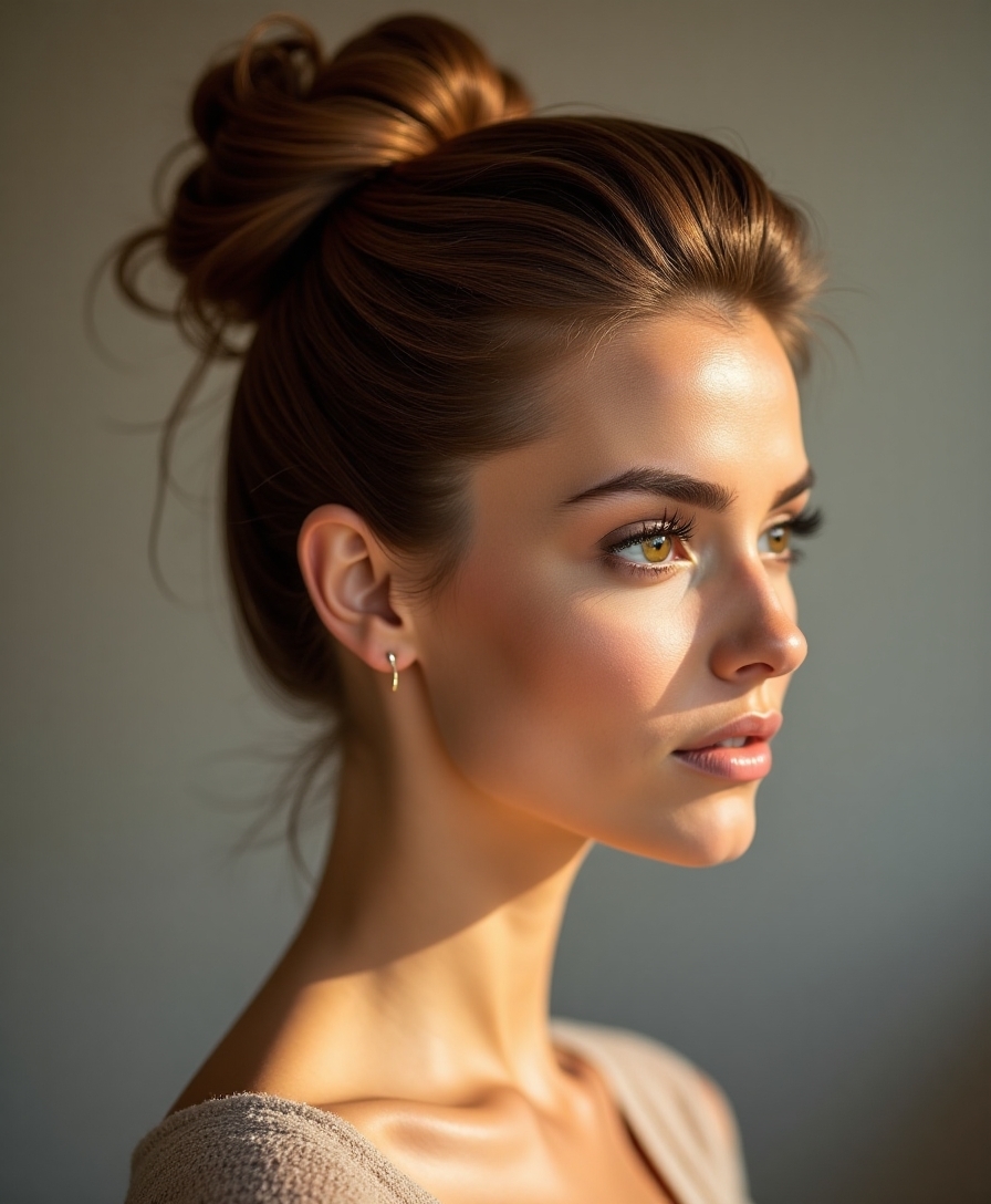 bun face framing secure elegant