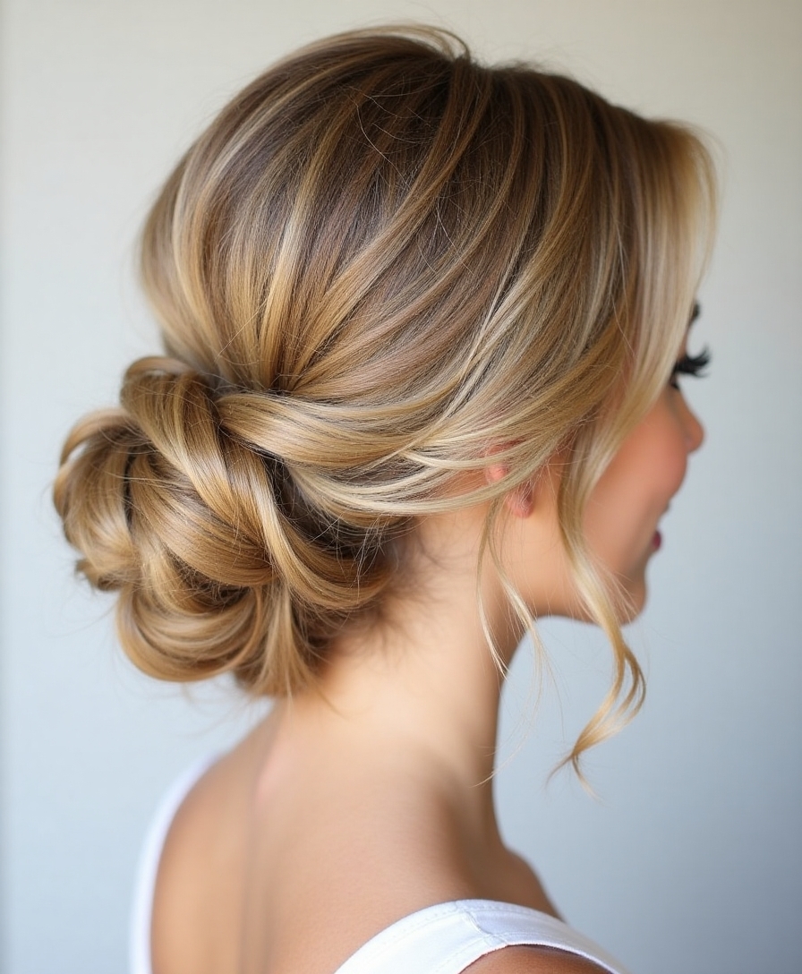 chic voluminous low bun