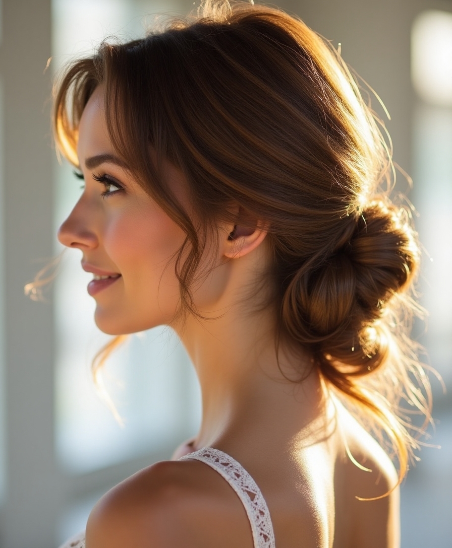 chic wrapped low ponytail
