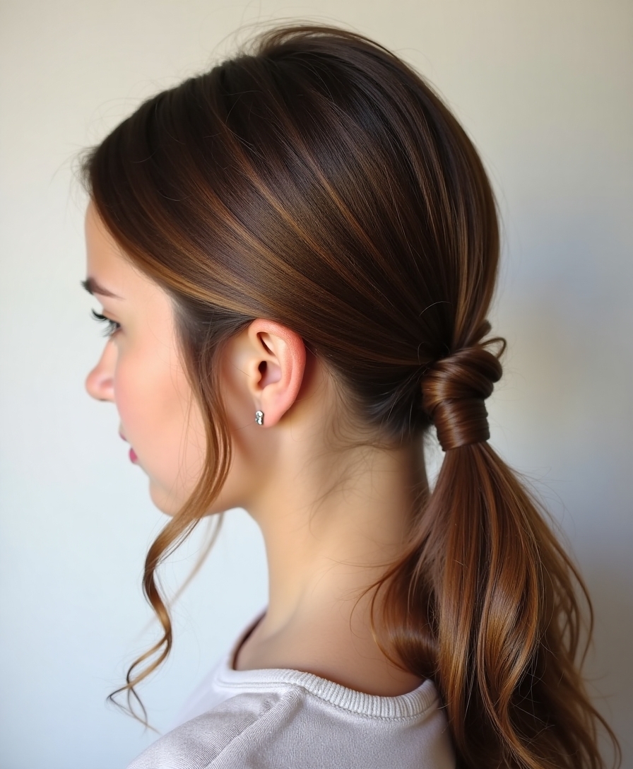 classic low ponytail tutorial