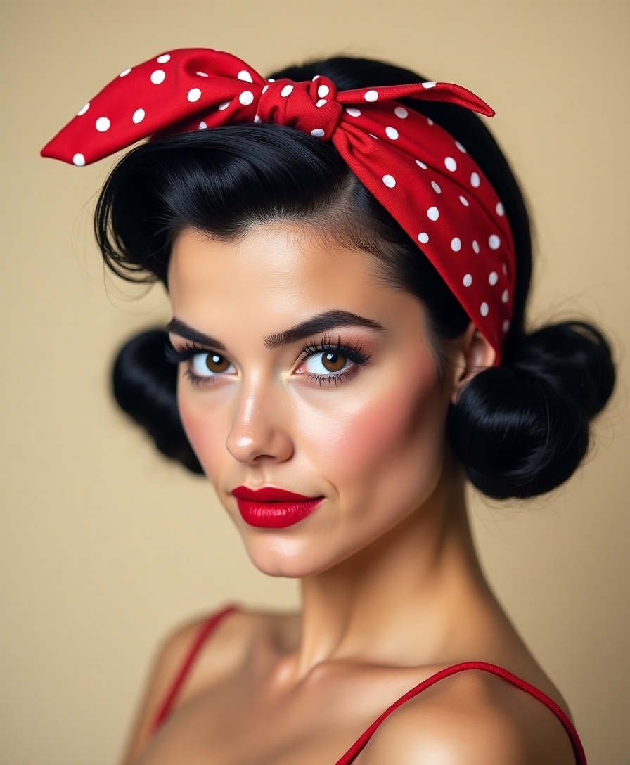 classic pin up bandana hairstyle