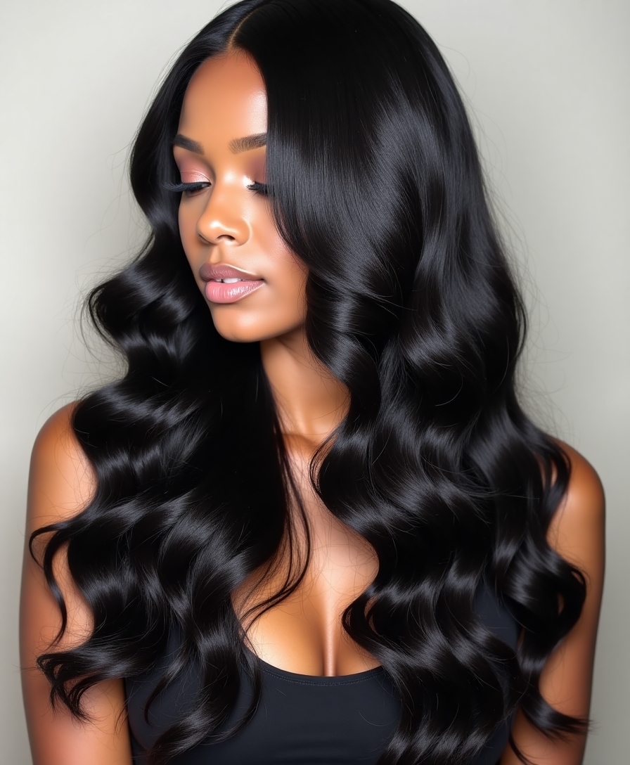 deep side part glamour
