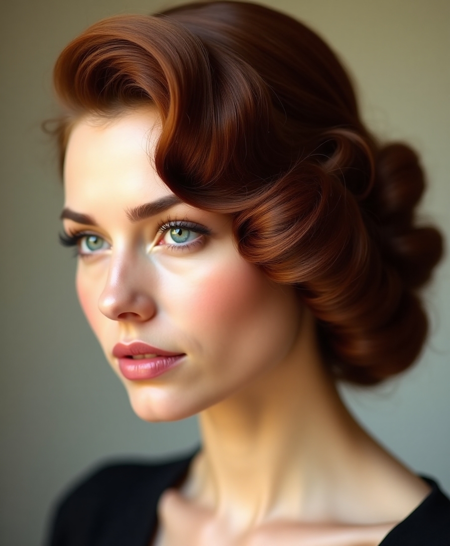 dramatic vintage pin curls