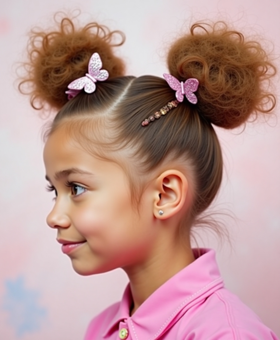 edgy double bun hairstyle