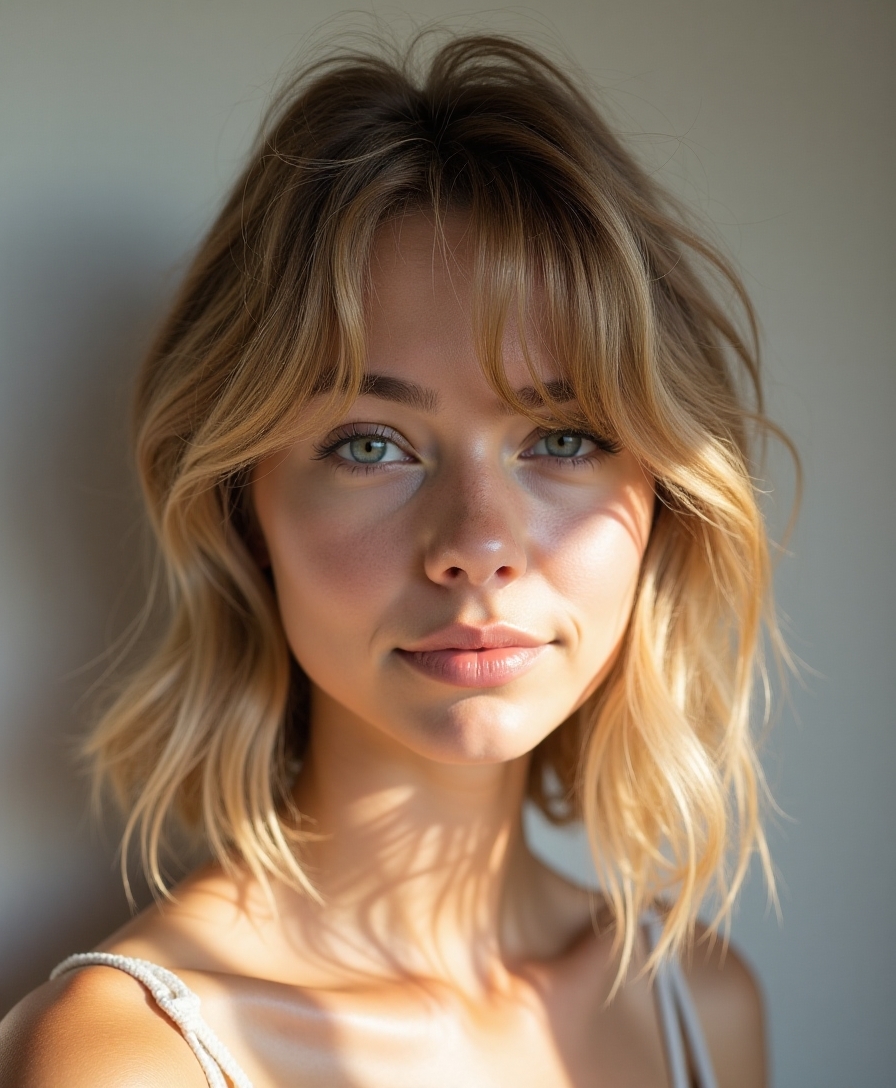 effortless bedhead bangs styling