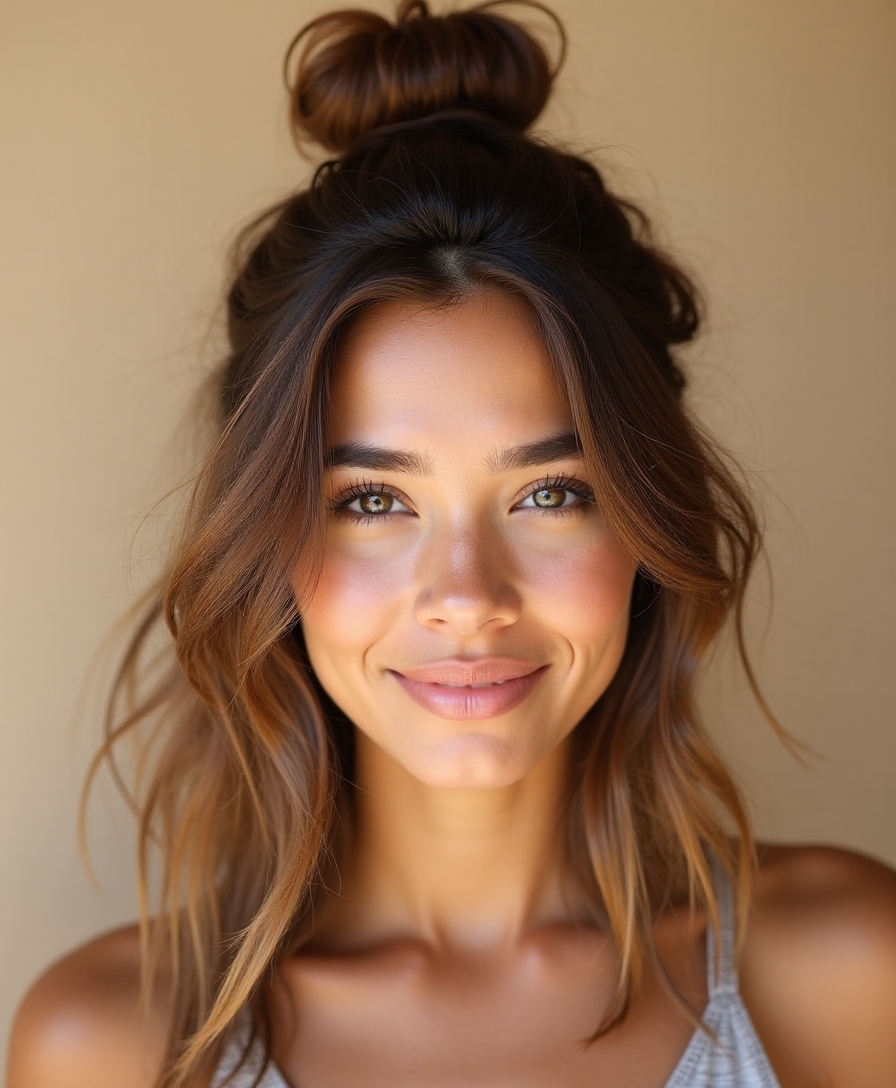 effortless chic half up knot