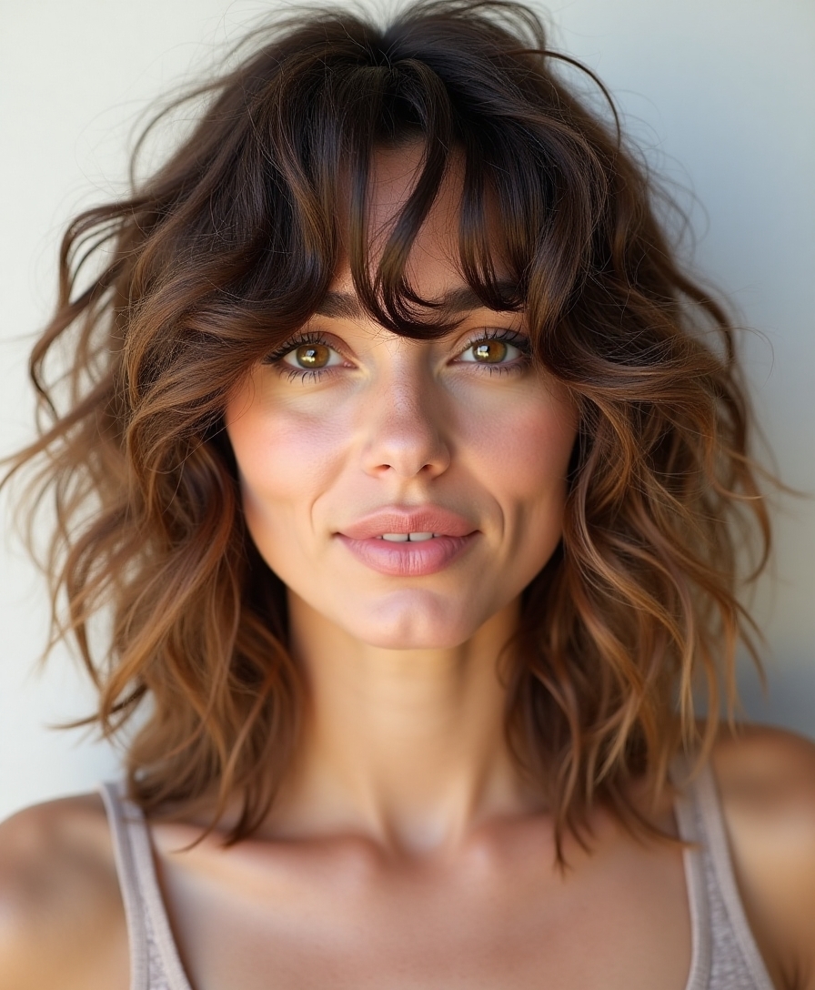 effortlessly chic curly fringe