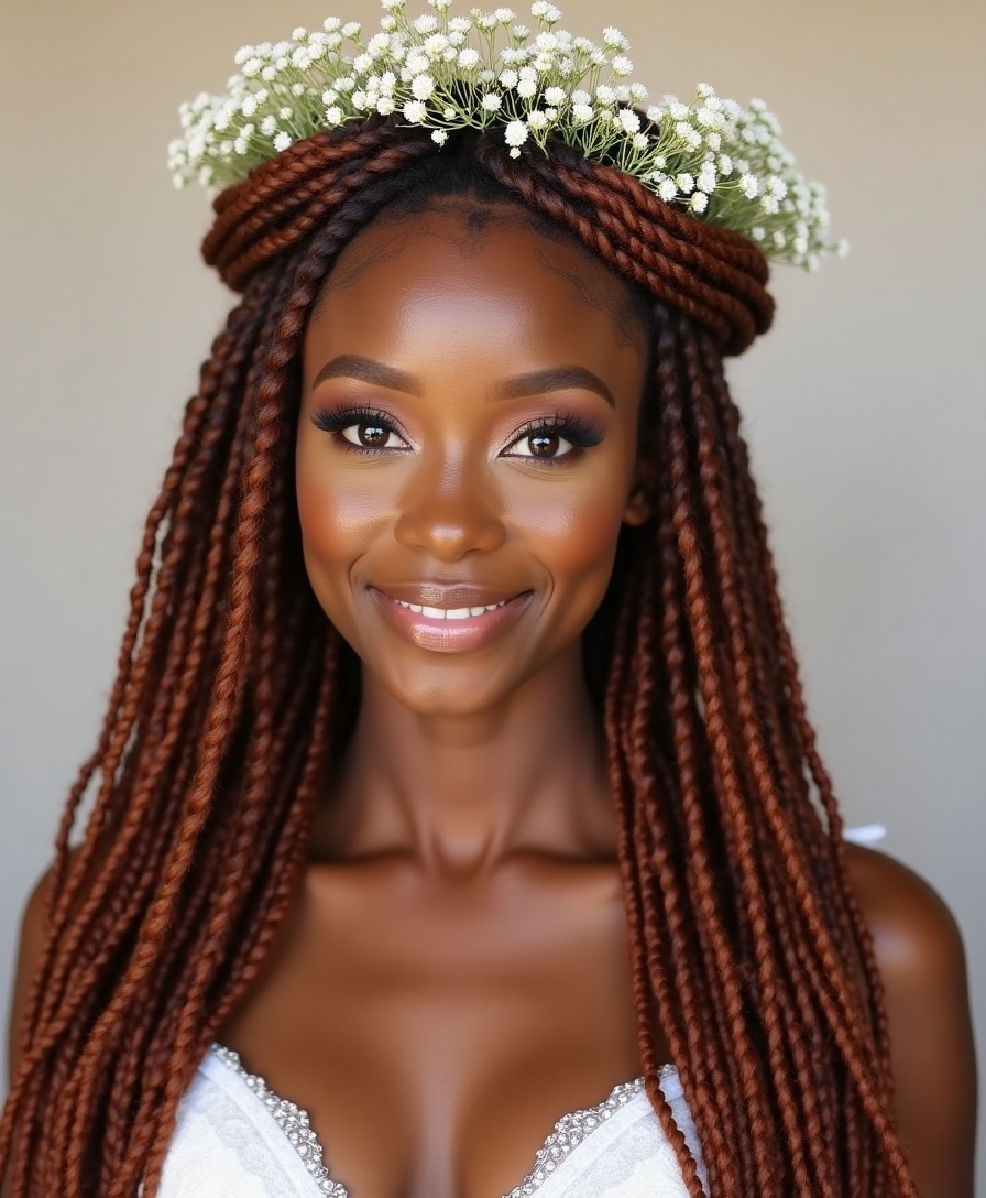 elegant loc crown braid