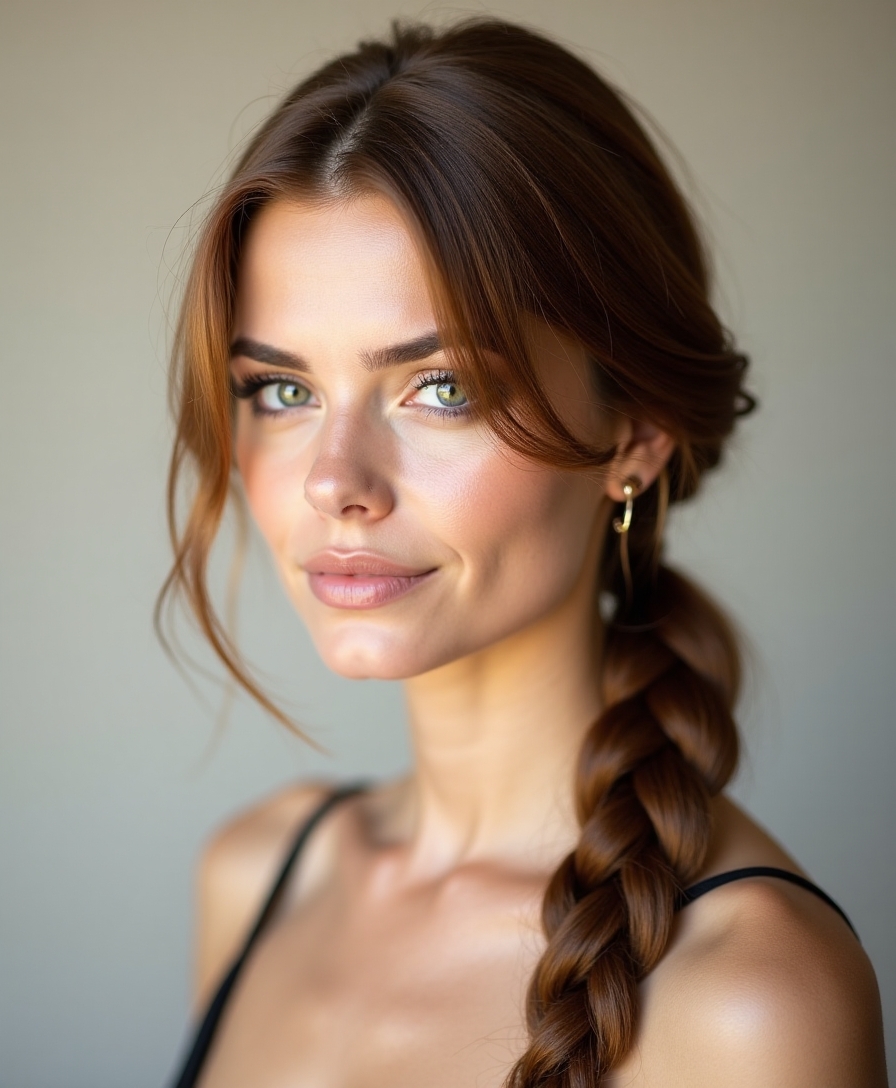 elegant low ponytail braids