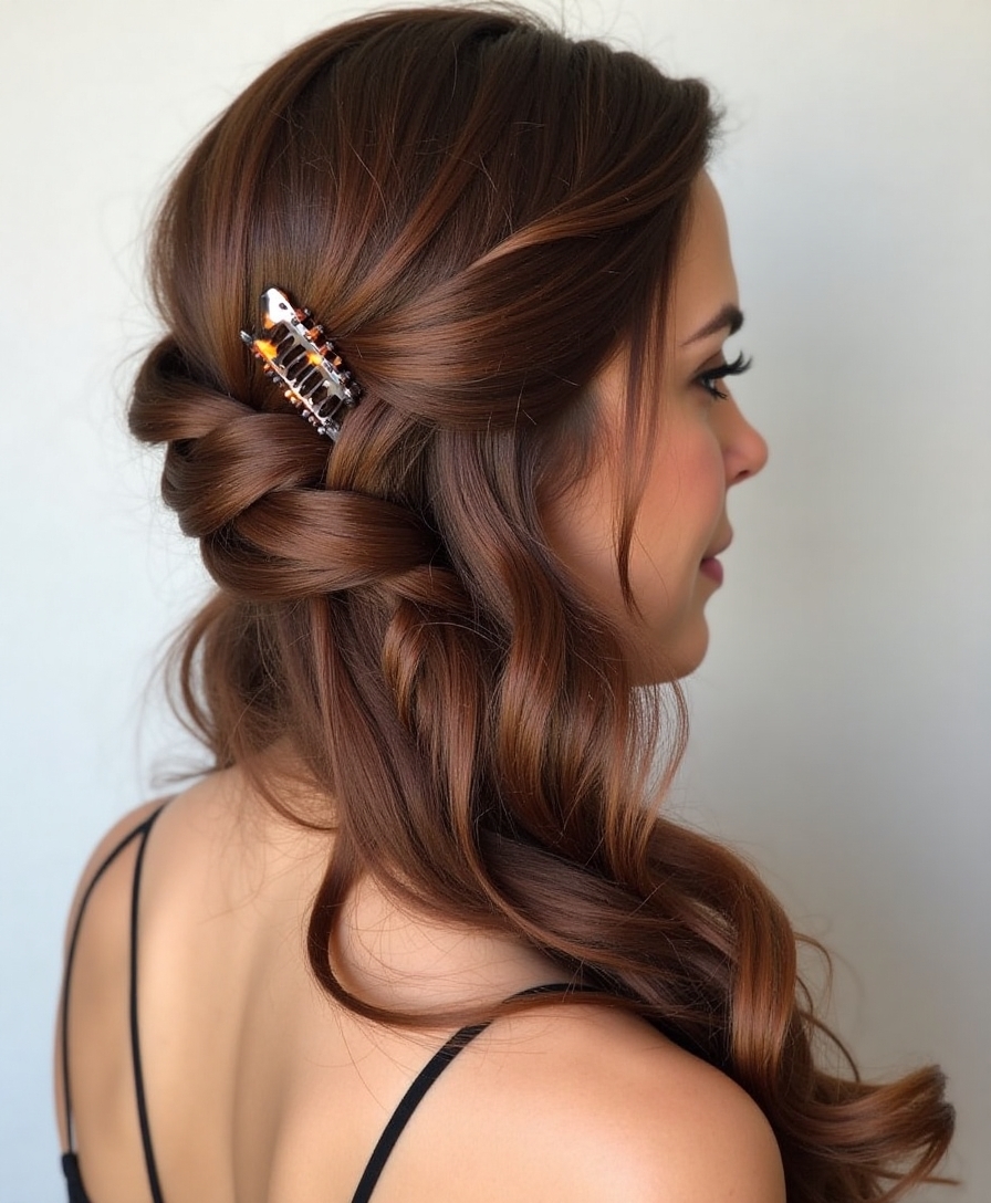 elegant side swept twist hairstyle