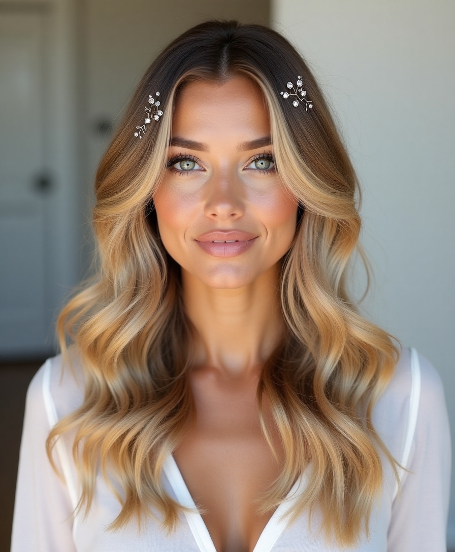 ethereal curls with crystals
