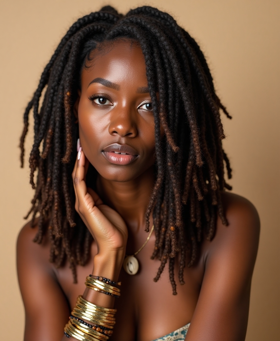 expressive locs with accessories